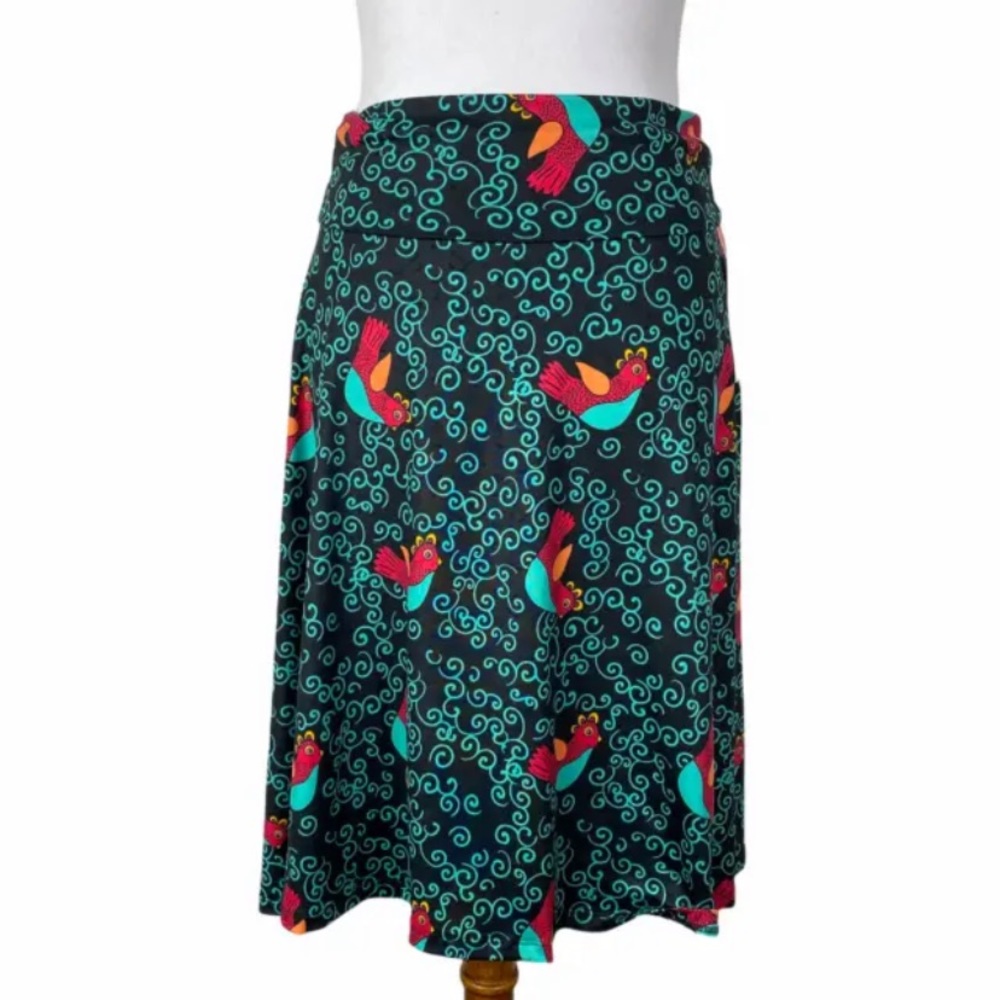 NWT LULAROE AZURE Skirt Multicolor Bird Print Sz. XS